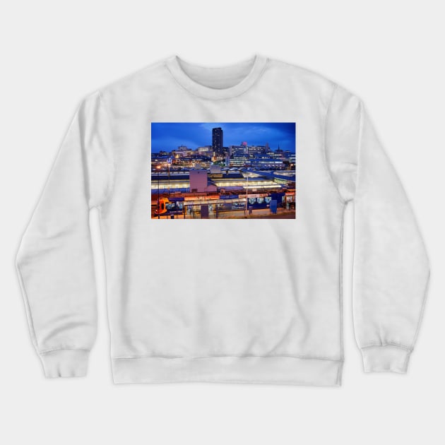 Sheffield Skyline at Night Crewneck Sweatshirt by galpinimages